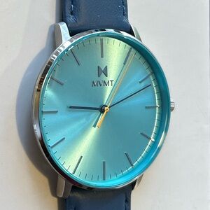 MVMT Legacy Watch, 42mm SkyBlue Face & Blue Leather Band